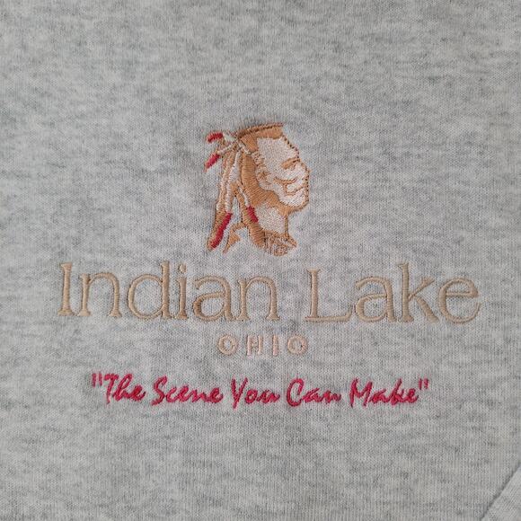 Vintage Indian-Lake Ohio Sweatshirt Women Medium 21x25 Baggy - Picture 10 of 14